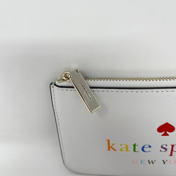 Kate Spade All Love Zippered Coin Pouch‎ POUCH ONLY White Leather Multi KB561 - Picture 3 of 9